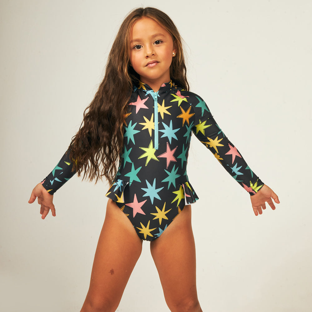 Vestido de Bano Entero Shoot The Stars Ninas de 1 a 9 anos Rainbow Riders Rainbow Riders
